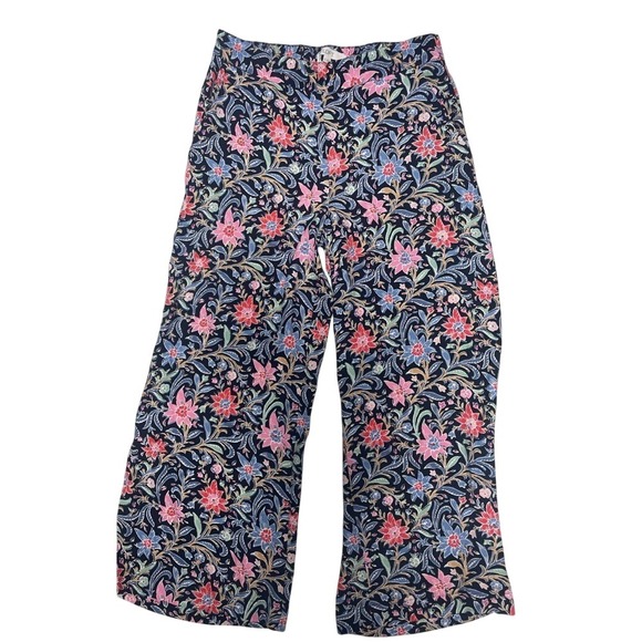 LOFT Fluid Spring Bloom Wide Leg Floral Cropped Pants Women's Small - Picture 2 of 8